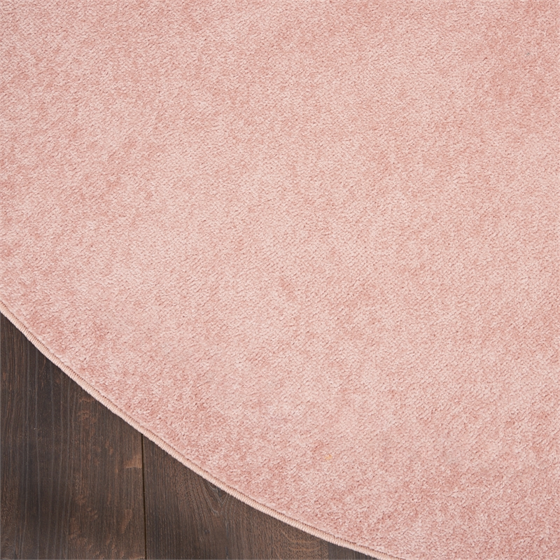 Pemberly Row 6' x Round Pink Fabric Outdoor Area Rug (6' Round)