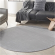 Pemberly Row 6' x Round Silver Gray Fabric Outdoor Area Rug (6' Round)
