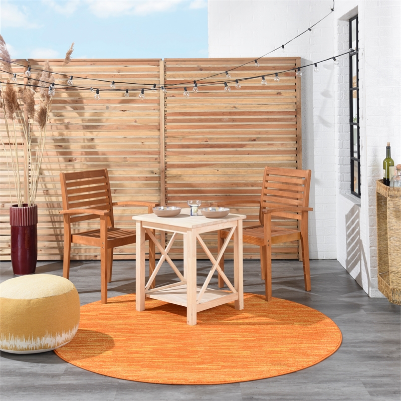 Pemberly Row 6' x Round Sunburst Fabric Outdoor Area Rug (6' Round)