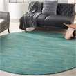 Pemberly Row 8' x Round Blue Green Fabric Outdoor Area Rug (8' Round)