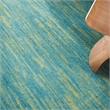 Pemberly Row 8' x Round Blue Green Fabric Outdoor Area Rug (8' Round)