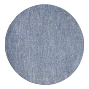 Pemberly Row 8' x Round Blue Gray Fabric Outdoor Area Rug (8' Round)