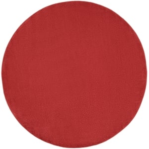 Pemberly Row 8' x Round Brick Red Fabric Outdoor Area Rug (8' Round)