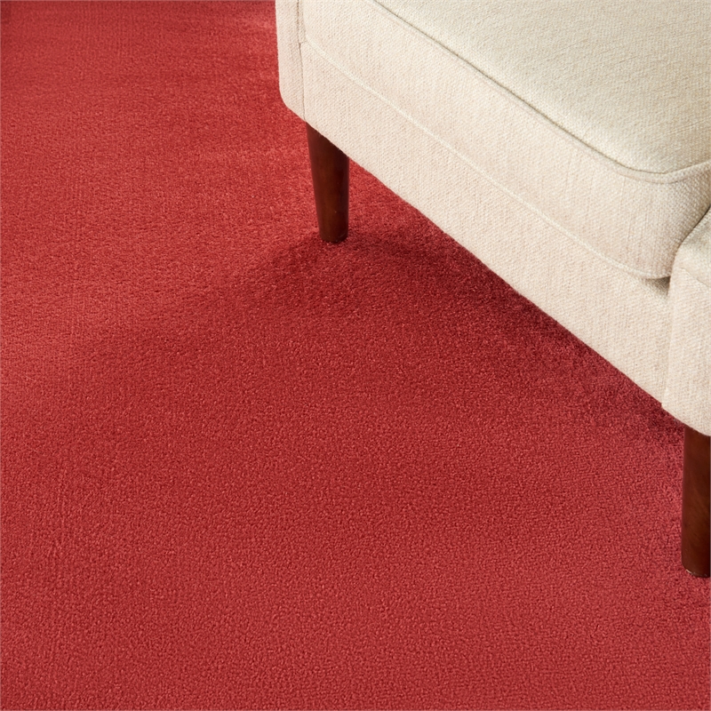 Pemberly Row 8' x Round Brick Red Fabric Outdoor Area Rug (8' Round)