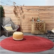 Pemberly Row 8' x Round Brick Red Fabric Outdoor Area Rug (8' Round)