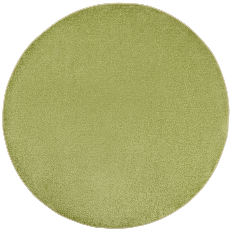 Pemberly Row 8' x Round Green Fabric Outdoor Area Rug (8' Round)