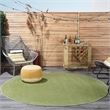 Pemberly Row 8' x Round Green Fabric Outdoor Area Rug (8' Round)