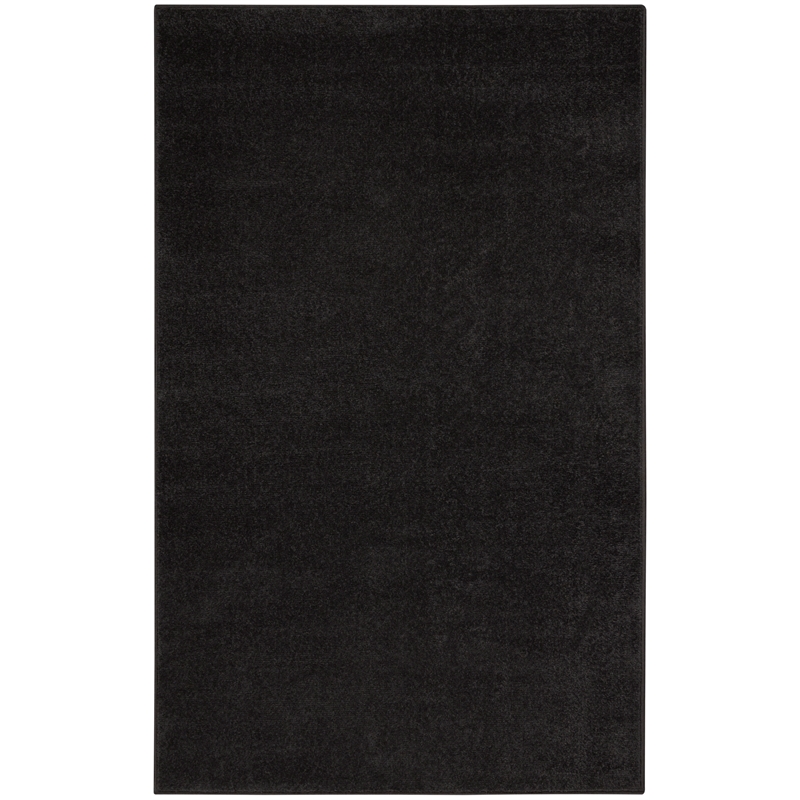 Pemberly Row 3' x 5' Black Fabric Outdoor Area Rug (3' x 5')