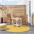 Pemberly Row 6' x Round Yellow Fabric Outdoor Area Rug (6' Round)