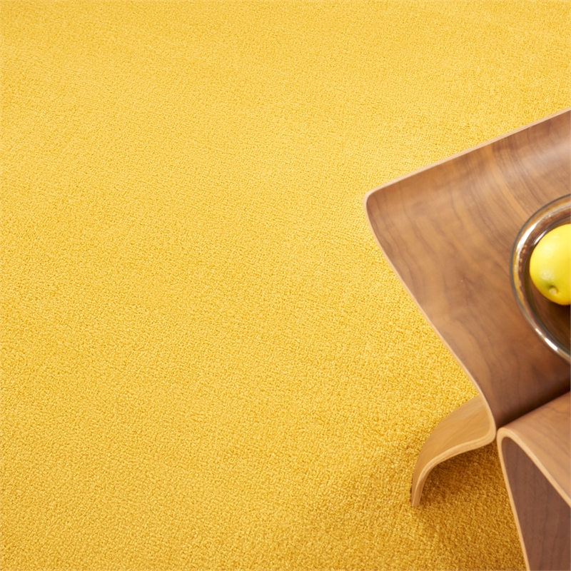 Pemberly Row 6' x Round Yellow Fabric Outdoor Area Rug (6' Round)