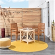 Pemberly Row 6' x Round Yellow Fabric Outdoor Area Rug (6' Round)