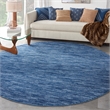 Pemberly Row 8' x Round Navy Blue Fabric Outdoor Area Rug (8' Round)