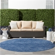 Pemberly Row 8' x Round Navy Blue Fabric Outdoor Area Rug (8' Round)
