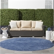 Pemberly Row 8' x Round Navy Blue Fabric Outdoor Area Rug (8' Round)