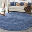 Pemberly Row 8' x Round Navy Blue Fabric Outdoor Area Rug (8' Round)