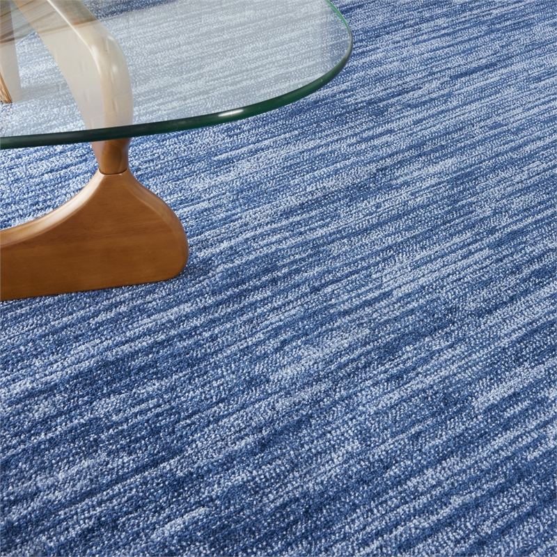 Pemberly Row 8' x Round Navy Blue Fabric Outdoor Area Rug (8' Round)