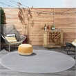 Pemberly Row 8' x Round Silver Gray Fabric Outdoor Area Rug (8' Round)