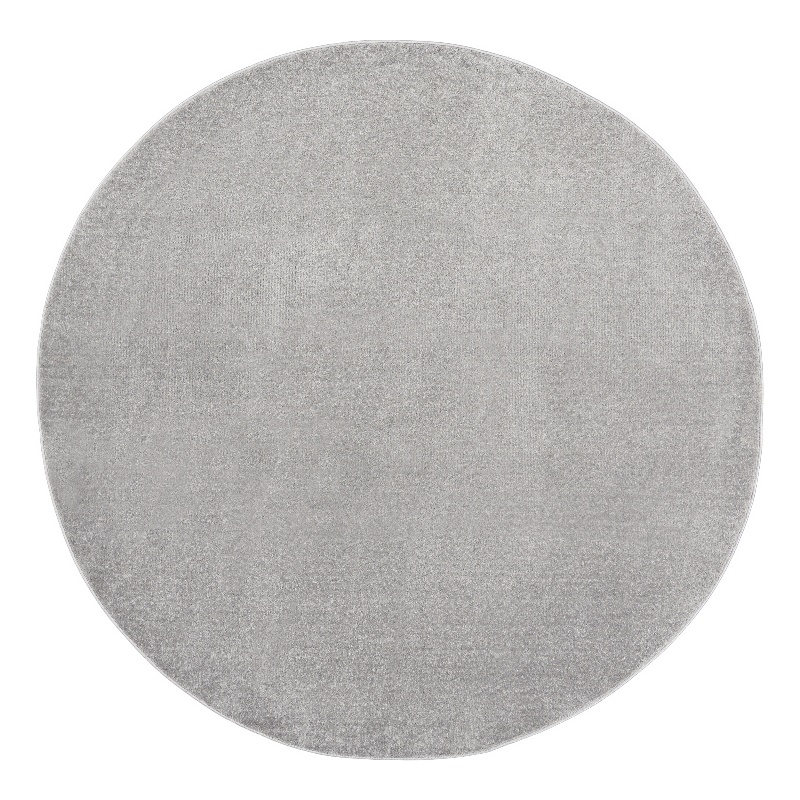 Pemberly Row 8' x Round Silver Gray Fabric Outdoor Area Rug (8' Round)