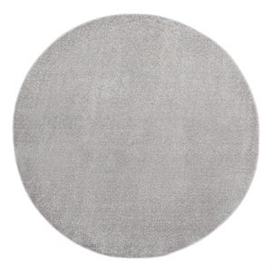 Pemberly Row 8' x Round Silver Gray Fabric Outdoor Area Rug (8' Round)