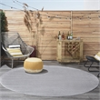 Pemberly Row 8' x Round Silver Gray Fabric Outdoor Area Rug (8' Round)