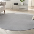 Pemberly Row 8' x Round Silver Gray Fabric Outdoor Area Rug (8' Round)