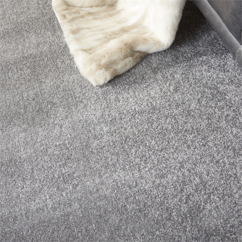 Pemberly Row 8' x Round Silver Gray Fabric Outdoor Area Rug (8' Round)