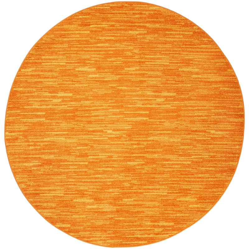 Pemberly Row 8' x Round Sunburst Fabric Outdoor Area Rug (8' Round)