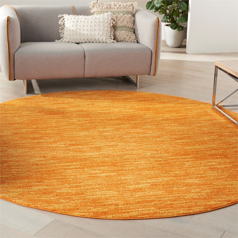 Pemberly Row 8' x Round Sunburst Fabric Outdoor Area Rug (8' Round)