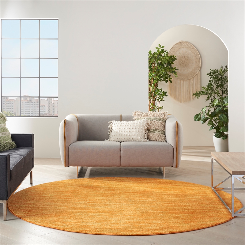 Pemberly Row 8' x Round Sunburst Fabric Outdoor Area Rug (8' Round)