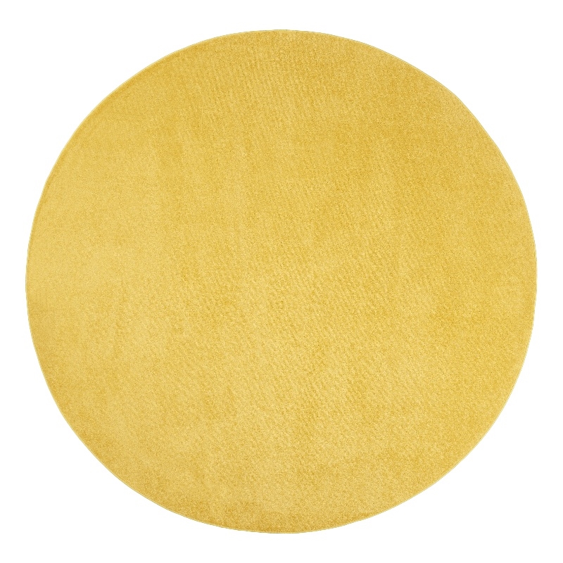 Pemberly Row 8' x Round Yellow Fabric Outdoor Area Rug (8' Round)