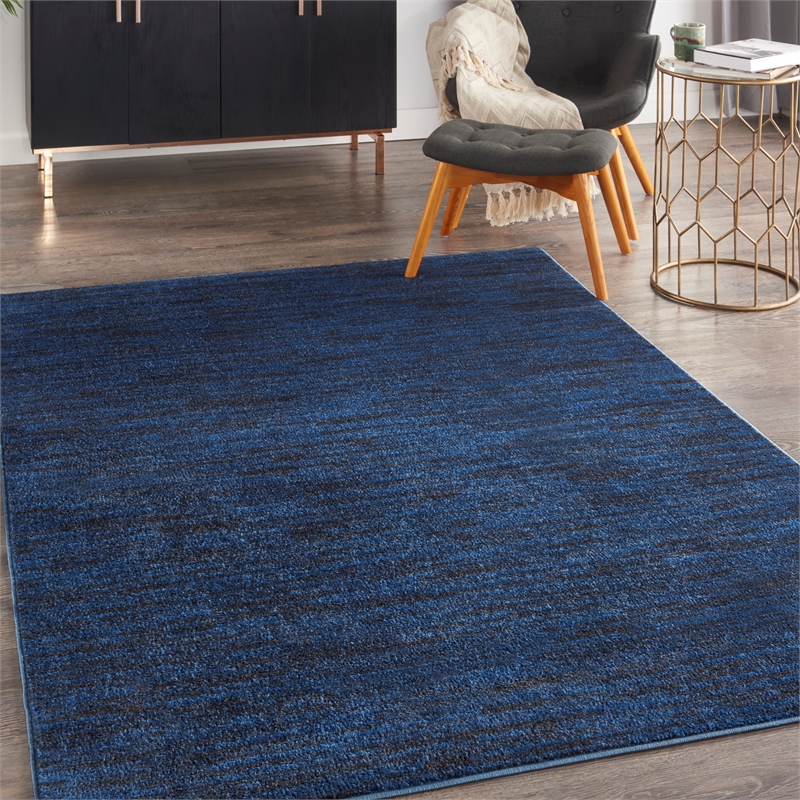 Pemberly Row 6' x 9' Midnight Blue Fabric Outdoor Area Rug (6' x 9')