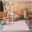 Pemberly Row Contemporary 5' x 7' Pink Fabric Outdoor Area Rug (5' x 7')
