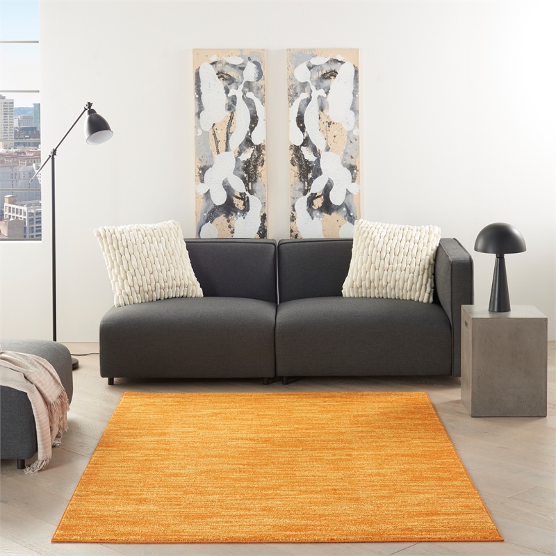 Pemberly Row 5' x 7' Sunburst Fabric Outdoor Area Rug (5' x 7')