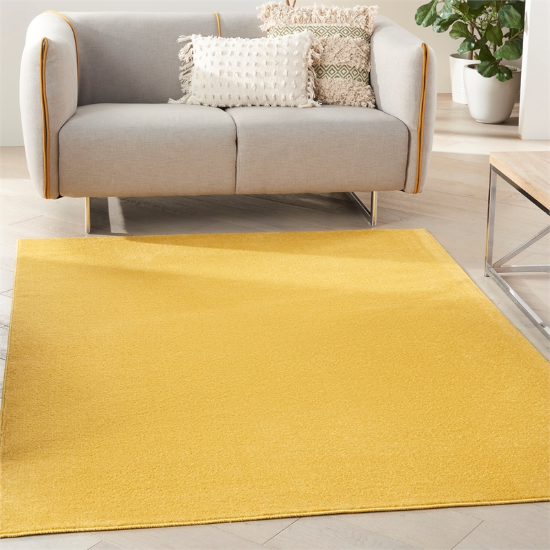 Pemberly Row 5' x 7' Yellow Fabric Outdoor Area Rug (5' x 7')