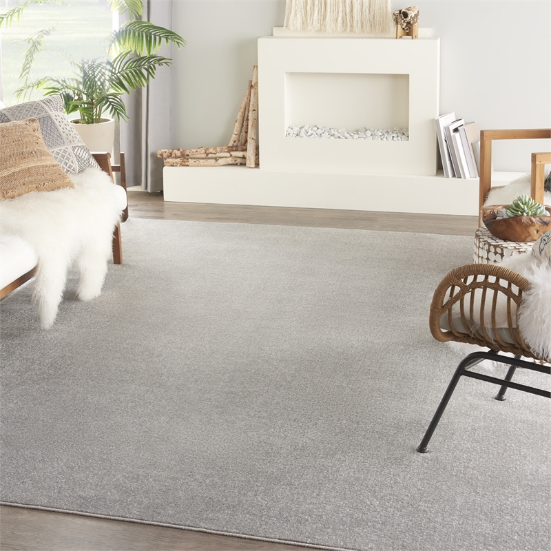 Pemberly Row 7' x 10' Silver Gray Fabric Outdoor Area Rug (7' x 10')