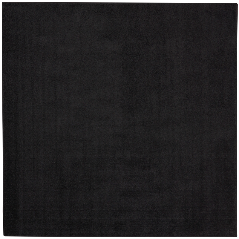 Pemberly Row 7' x Square Black Fabric Outdoor Area Rug (7' Square)