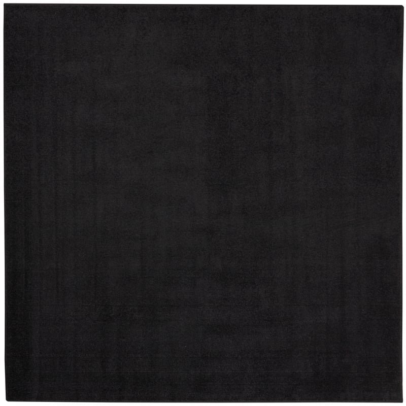Pemberly Row 7' x Square Black Fabric Outdoor Area Rug (7' Square)