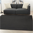 Pemberly Row 7' x Square Black Fabric Outdoor Area Rug (7' Square)