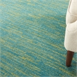 Pemberly Row 7' x Square Blue Green Fabric Outdoor Area Rug (7' Square)