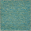Pemberly Row 7' x Square Blue Green Fabric Outdoor Area Rug (7' Square)