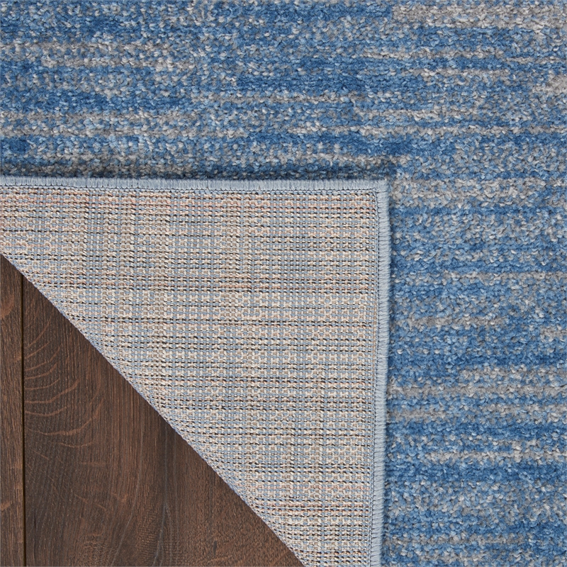 Pemberly Row 7' x Square Blue Gray Fabric Outdoor Area Rug (7' Square)