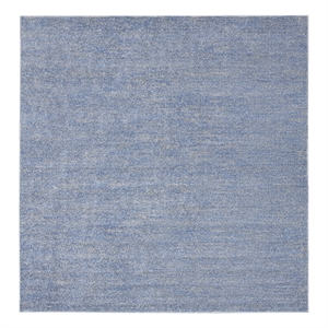 Pemberly Row 7' x Square Blue Gray Fabric Outdoor Area Rug (7' Square)