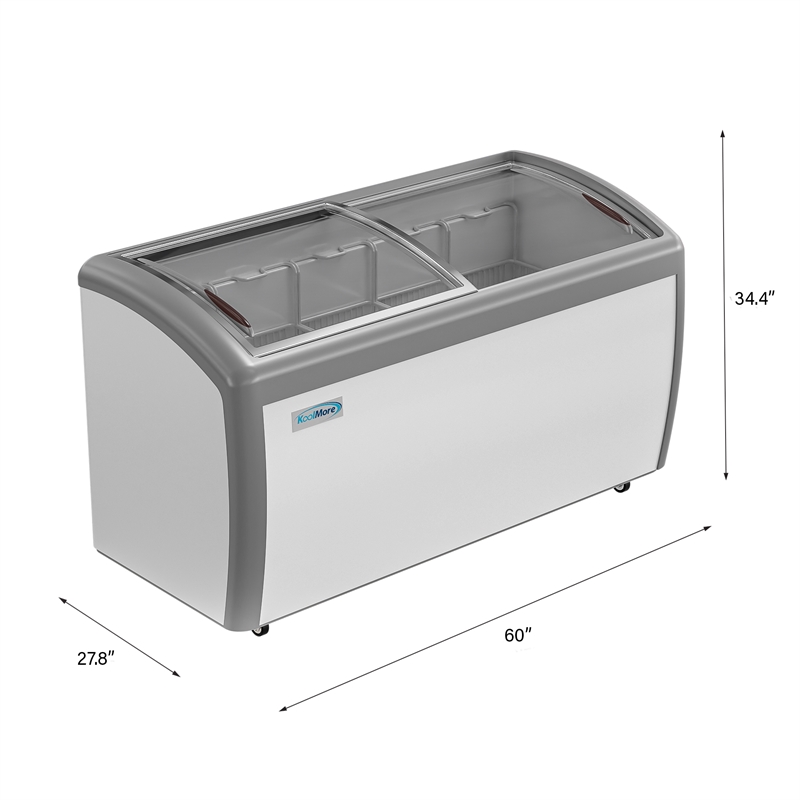 Pemberly Row Contemporary 60 in. Display Ice Cream Freezer-16 cu ft.