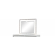 Pemberly Row Crystal Modern Mirror made with Wood Finished in White