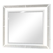 Pemberly Row Crystal Modern Mirror made with Wood Finished in White