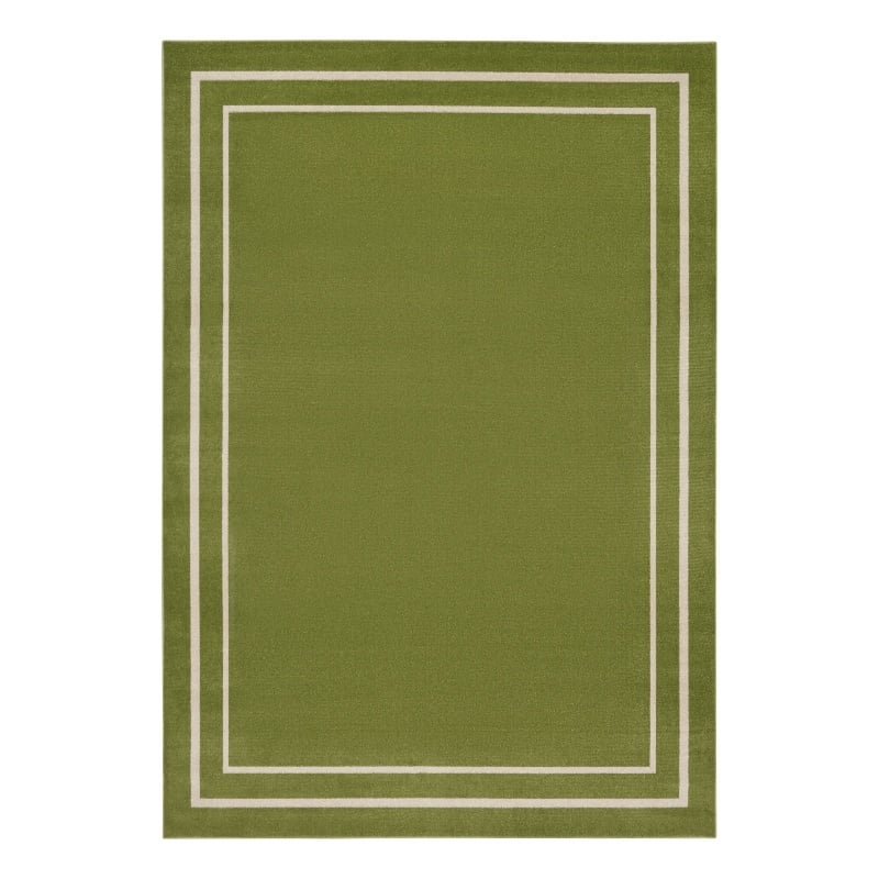 Pemberly Row 8' x 10' Green Ivory Contemporary Indoor/Outdoor Rug