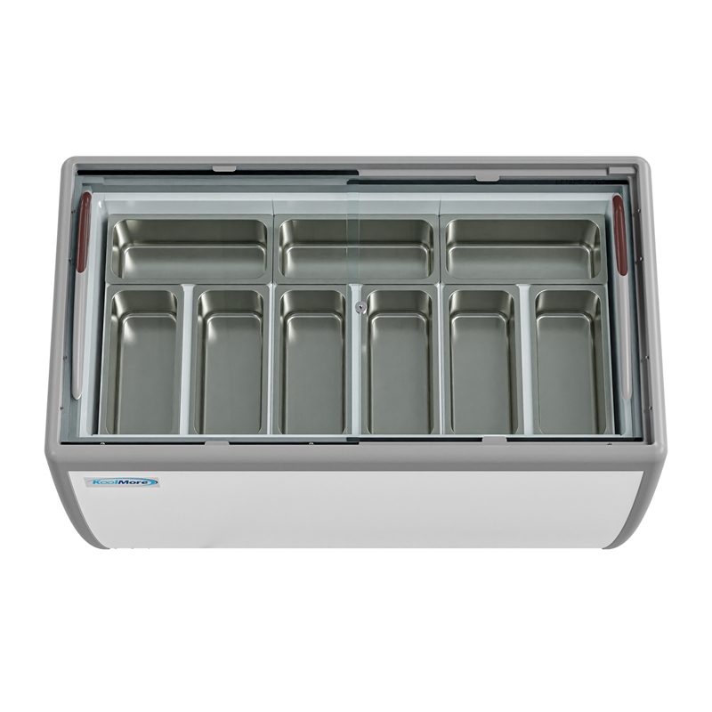 Pemberly Row 13 cu. ft. Commercial Gelato Dipping Cabinet - Clear Display Case