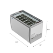 Pemberly Row 13 cu. ft. Commercial Gelato Dipping Cabinet - Clear Display Case