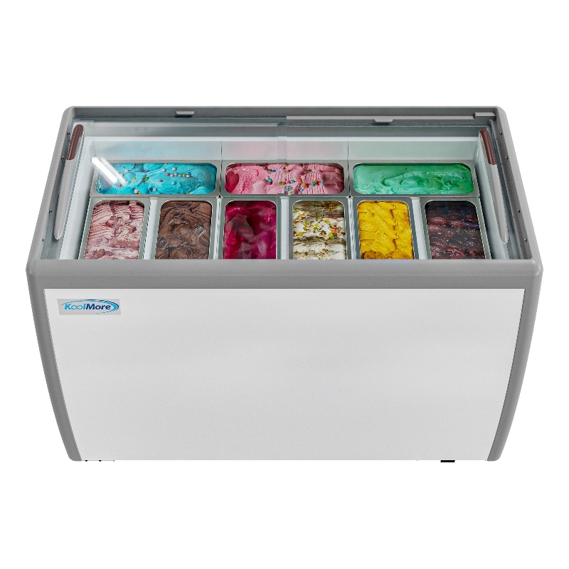 Pemberly Row 13 cu. ft. Commercial Gelato Dipping Cabinet - Clear Display Case