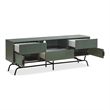 Pemberly Row Wood Multi-Storage TV Stand in Sage Green and Black